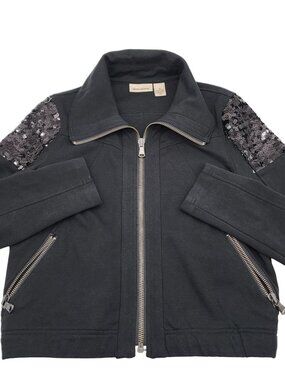 DNKY Black Jacket Sequin Patches Womens size medium
